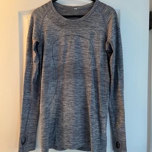 Swiftly tech long sleeve shirt in grey.